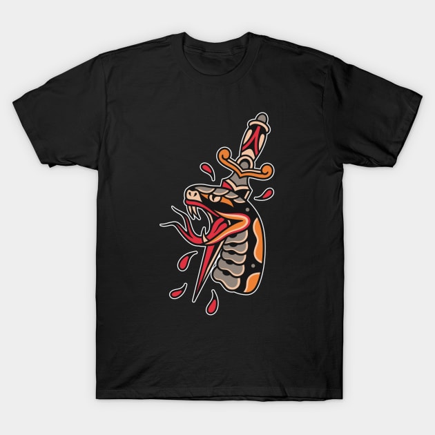 Snake dagger tattoo T-Shirt by Inkshit13